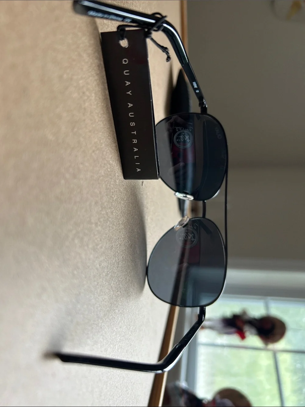 Quay Black Aviator Sunglasses